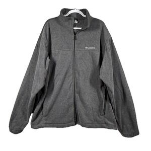 Columbia Jacket Mens XXL 2XL Gray Fleece Full‎ Zip Coat